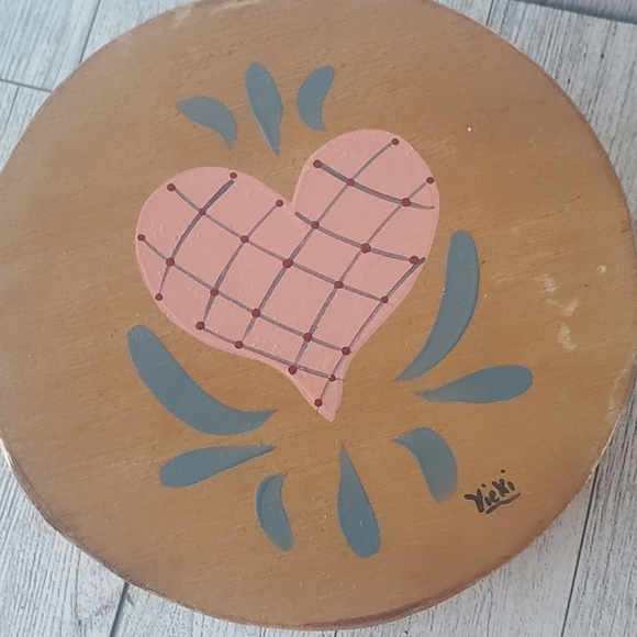 Bundle Only:VTG Handmade Signed Shaker Wooden Box Folk Art Hand Painted - Picture 3 of 11